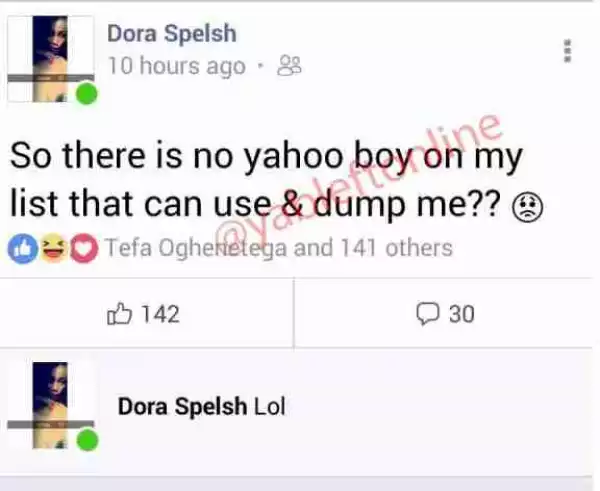 Lady Searching For Yahoo Boys To Come And “Use And Dump” Her